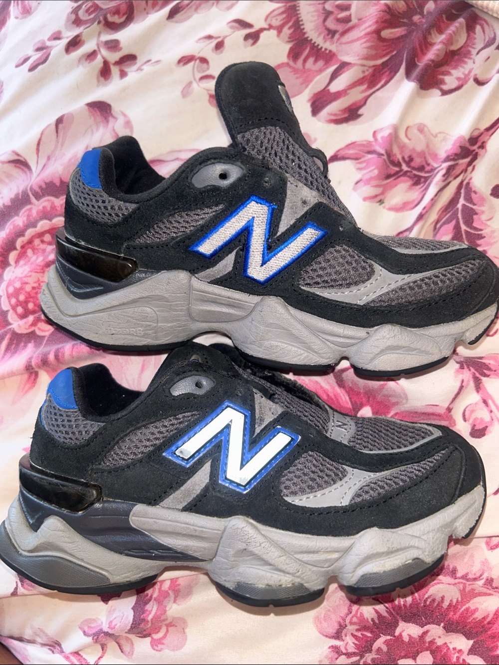 New Balance Kids' Gray and Blue 9060 Athletic Sneakers